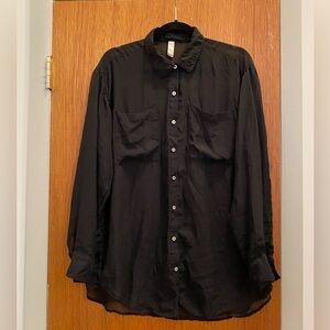 American Apparel Sheer Collared Button Up - One Size